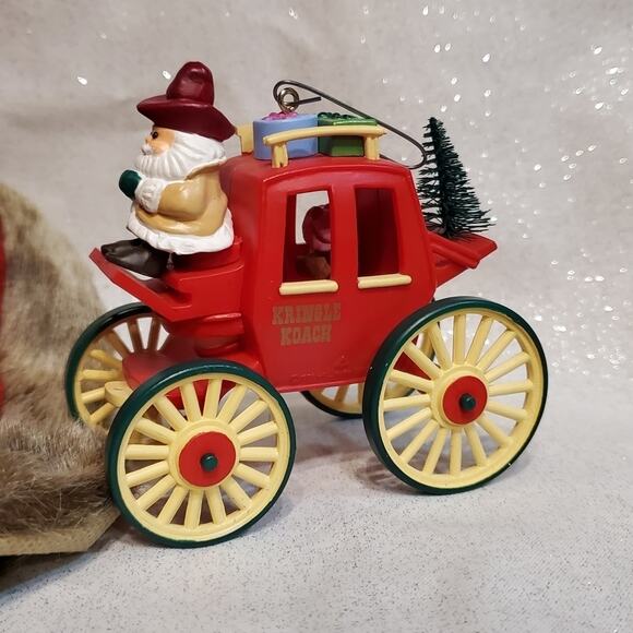 Vintage Hallmark Kringle Coach Christmas Holiday Ornament 1988 with Box - Picture 3 of 6